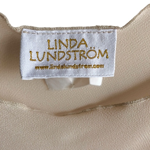 Linda Lundström Vintage Floral Print Sheer Women's Dress with Slip M/L - Picture 14 of 16